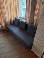 Bed 190x130cm met opslag en 3 kussens, Ophalen, Gebruikt, Twijfelaar, Grijs