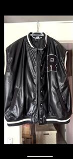 H&M Bodywarmer M baseball college zwart wit nep leer dames, Ophalen of Verzenden, Zo goed als nieuw, Zwart
