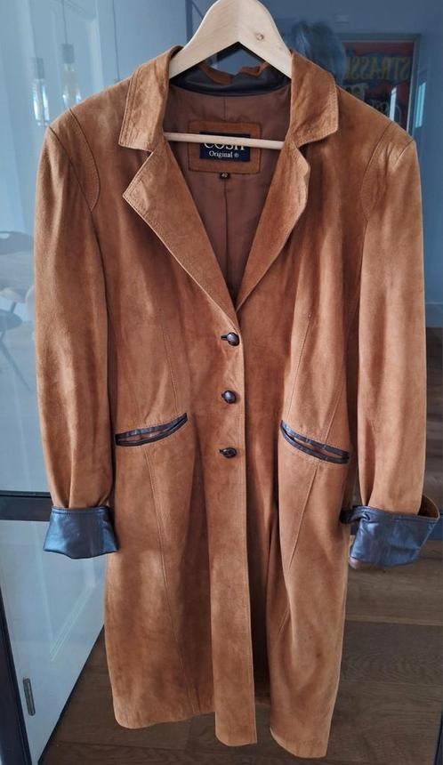 Cosh suède met leer afgezette jas, Kleding | Dames, Jassen | Zomer, Zo goed als nieuw, Maat 38/40 (M), Bruin, Ophalen of Verzenden