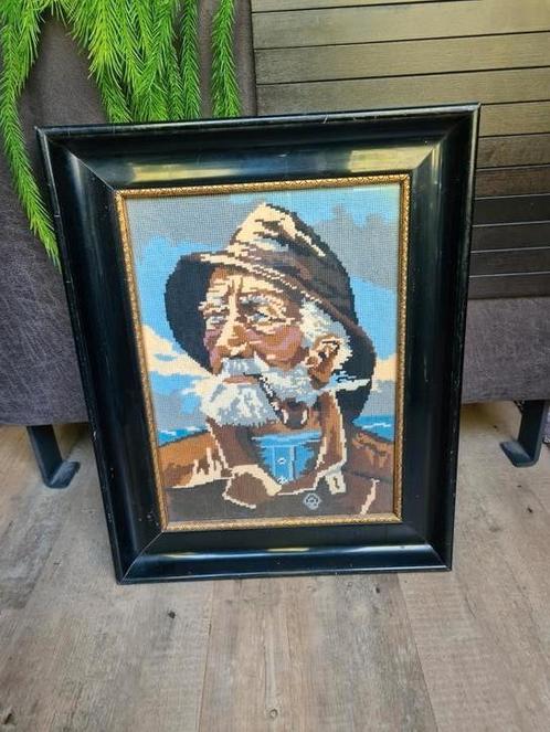 Mooi, ingelijst borduurwerk. Gereserveerd., Verzamelen, Retro, Huis en Inrichting, Ophalen