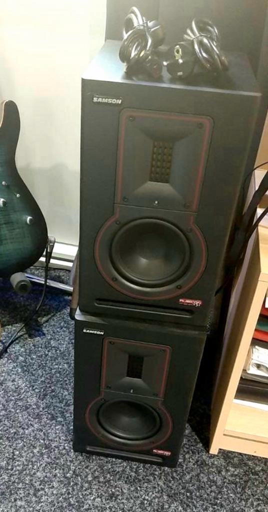 Samson Rubicon R5A Actieve Studiomonitoren, Audio, Tv en Foto, Luidsprekers, Gebruikt, Front, Rear of Stereo speakers, 60 tot 120 watt