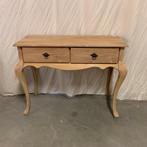 Sidetable - 2 lades - 100 x 40 cm - massief Teak - TTM Wonen, Huis en Inrichting, Tafels | Sidetables, TTM Wonen, 100 tot 150 cm