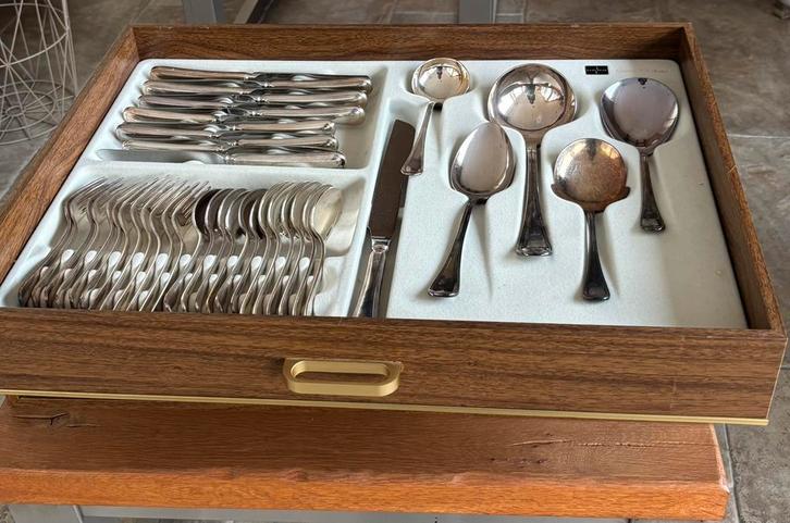 Gero Zilvium 100 bestekcassette 42 delig, Antiek en Kunst, Antiek | Bestek, Ophalen