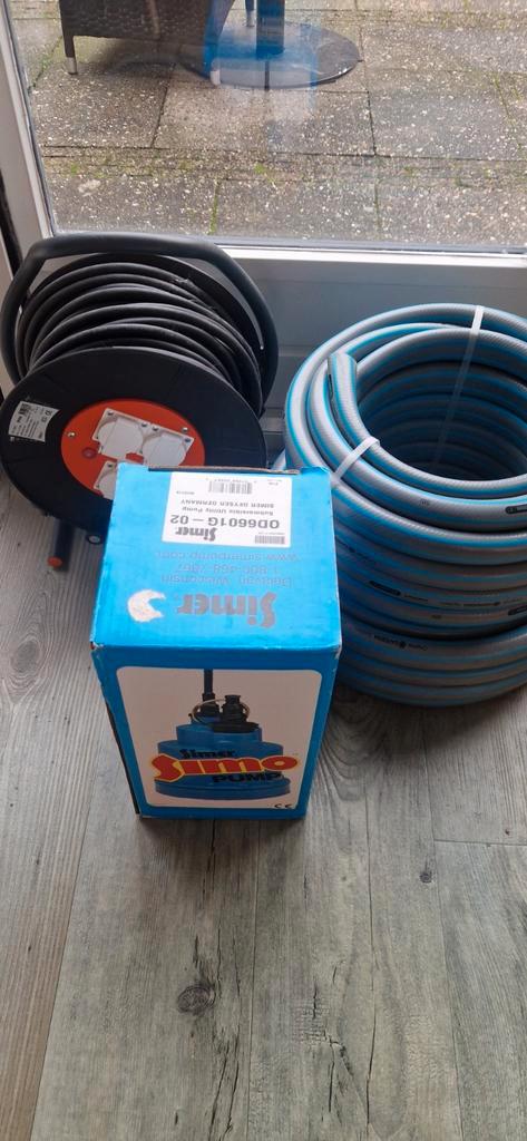Simer dweilpomp-Gardena tuinslang-kabelhaspel 33mtr 3x2,5mm, Doe-het-zelf en Verbouw, Overige Doe-het-zelf en Verbouw, Nieuw, Ophalen