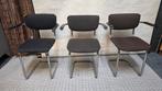 3 vintage stoelen met armleuningen/ retro sledestoelen, Ophalen, Gebruikt, Drie