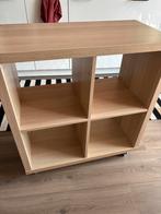 Ikea Kallax eiken patroon 4 vakken met wielen, Ophalen, Zo goed als nieuw, 25 tot 50 cm, Minder dan 100 cm