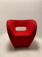Prachtige Moroso fauteuil, met originele rode wollen stof, Huis en Inrichting, Fauteuils, Ophalen, Minder dan 75 cm, Zo goed als nieuw