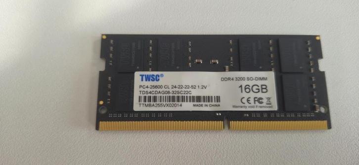 16GB SODIMM DDR4-3200 - ZWART, Computers en Software, RAM geheugen, Zo goed als nieuw, Laptop, 16 GB, DDR4, Ophalen of Verzenden