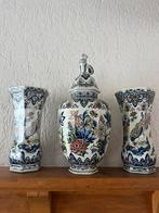 Boch Vieux Rhodes – Set vazen & dekselvaas – handbeschilderd, Antiek en Kunst, Antiek | Vazen, Ophalen of Verzenden