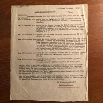 NSB Arnhem .OP 04-11-1942 schrijft Groepsorganisator beschikbaar voor biedingen