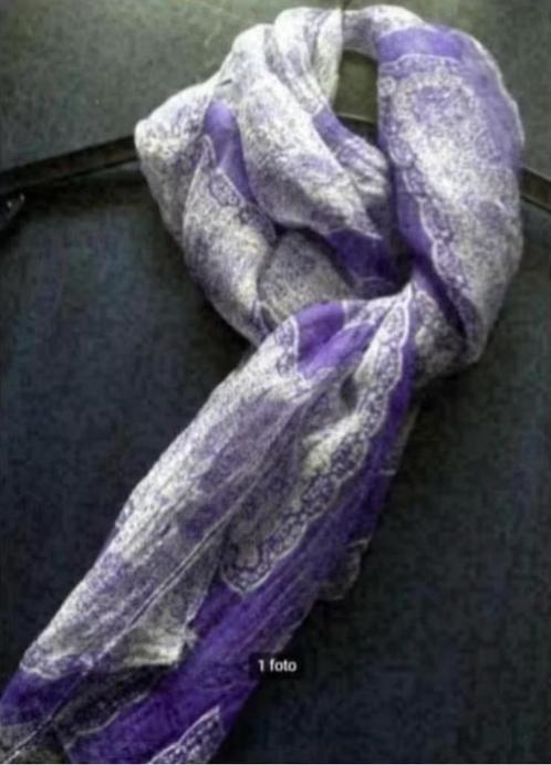 Blauw met grijze shawl, das, sjaal, damessjaal; 160 * 34 cm, Kleding | Dames, Mutsen, Sjaals en Handschoenen, Zo goed als nieuw