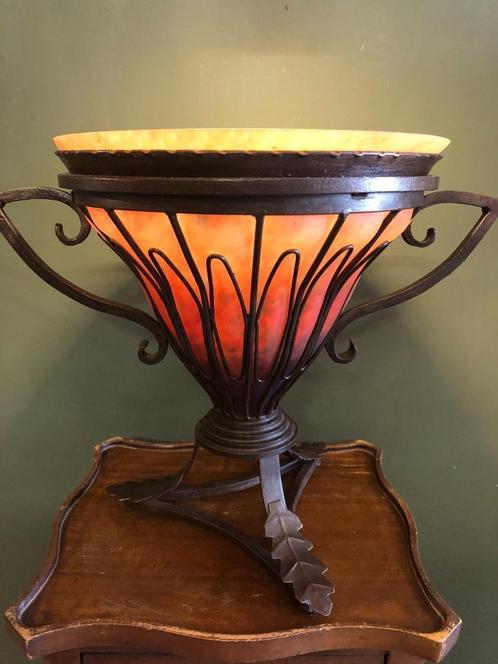 Art-Deco Schaal in Houder in stijl van Müller Frères., Antiek en Kunst, Antiek | Woonaccessoires, Ophalen of Verzenden