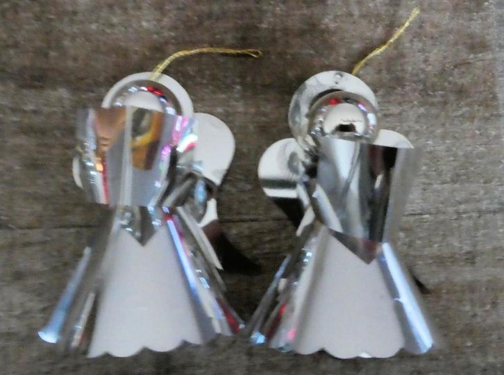 2 X Gablonzer engeltjes kerstballen figuren., Diversen, Kerst, Zo goed als nieuw, Ophalen of Verzenden