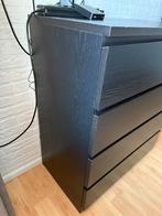 Ikea Malm ladekast - 4 lades - zwartbruin, Ophalen, Gebruikt, 100 tot 150 cm, 50 tot 100 cm
