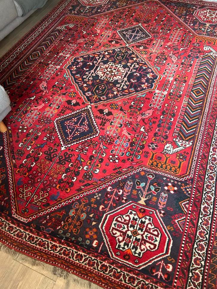 Groot Perzisch tapijt, Huis en Inrichting, Stoffering | Tapijten en Kleden, Gebruikt, 200 cm of meer, Rechthoekig, Rood, Ophalen of Verzenden