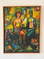 Abstract acrylverf schilderij van Peter Hermans., Gebruikt, 50 tot 75 cm, Ophalen of Verzenden, Schilderij