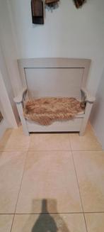 Klepbank met kapstok - French Grey landelijke stijl, Ophalen, Gebruikt, Minder dan 75 cm, Tweepersoons