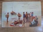 Franse ansichtkaart.- vissers, kunstenaar Besnou, Antiek en Kunst, Antiek | Emaille, Ophalen
