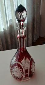 Kristallen karaf met stop - bohemian stijl donker rood, Antiek en Kunst, Antiek | Glas en Kristal, Ophalen