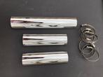 Set uitlaat HITTESCHILDJES (3x) chroom, Motoren, Ophalen, Nieuw