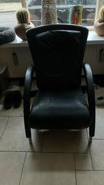 Rolf Benz 3100 Avola lederen design fauteuil (zwart), Gebruikt, Metaal, Ophalen