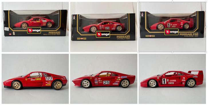 Bburago: Ferrari 348 TB Evoluzione GTO Rally F40 Evoluzione, Hobby en Vrije tijd, Modelauto's | 1:18, Zo goed als nieuw, Bburago