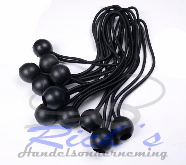 Elastiek met bal 12 stuks lengte 24 cm zwart / tentspanner, Tuin en Terras, Partytenten, Nieuw, Partytent, Minder dan 5 meter