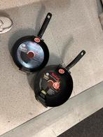 Wokpan en Koekenpan - Tefal Hard Titanium+, Inductieplaat, Aluminium, Ophalen of Verzenden, Zo goed als nieuw