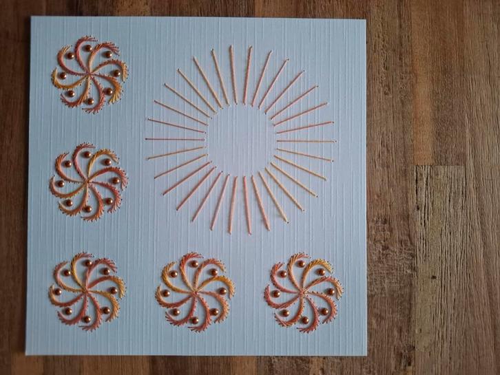 Geborduurde opleg kaart basiskaart, Hobby en Vrije tijd, Kaarten | Zelf maken, Zo goed als nieuw, Ophalen of Verzenden