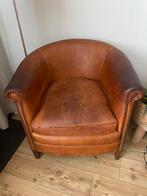 Leren fauteuiltje, Huis en Inrichting, Fauteuils, Ophalen, Gebruikt, 75 tot 100 cm, Leer