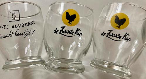 1 Zwarte Kip 1 Heuvel Advocaat Smaakt Heerlijk Glas PPSTK!!!, Antiek en Kunst, Curiosa en Brocante, Verzenden