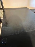 Een zwart selfmade bureau met twee lederen look stoelen, Huis en Inrichting, Ophalen, Gebruikt, Zwart, Bureaustoel