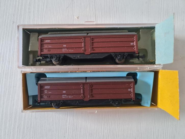 2 Roco N-spoor DB schuifdakwagons 2304, Hobby en Vrije tijd, Modeltreinen | N-Spoor, Gebruikt, Wagon, Gelijkstroom, Roco, Ophalen of Verzenden