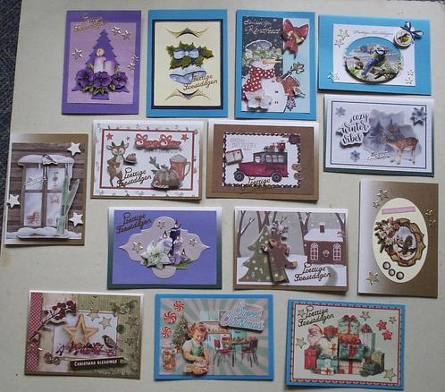 Set 25x zelfgemaakte kerstkaarten / wenskaarten kerst (r), Hobby en Vrije tijd, Kaarten | Zelfgemaakt, Nieuw, Kerst, Verzenden