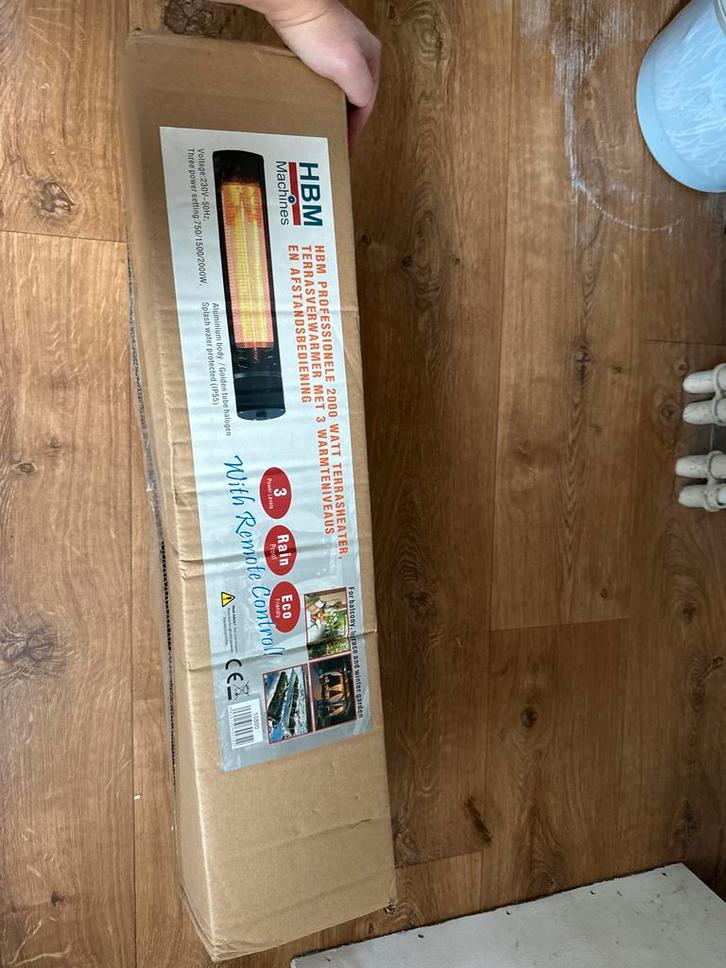 Terrasverwarmer HBM - Elektrisch, Tuin en Terras, Terrasverwarmers, Nieuw, Elektrisch, Wand, Waterbestendig, Ophalen