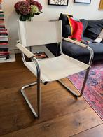 Witte Bauhaus Stoel met Chromen Frame, Ophalen, Gebruikt, Wit, Metaal