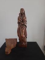 Houten Mariabeeld met kindje Jesus in goede staat., Antiek en Kunst, Ophalen