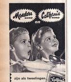 Retro reclame 1962 California soep Liesje & Loesje tweeling, Verzamelen, Retro, Overige typen, Ophalen of Verzenden