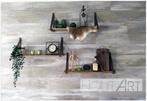 Set leren plankdragers zwart gevlamd, Huis en Inrichting, Woonaccessoires | Wandplanken en Boekenplanken, Jeroen.leenders@gmail.com