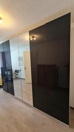 Kledingkast ikea pax 3.00m zwart glas deuren. Monteren mogel, Ikea pax kledingkast met glas deuren, 200 cm of meer, Ikea, Met klep(pen)
