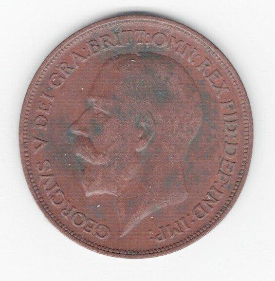 25-2413 Engeland 1 penny 1914, Postzegels en Munten, Munten | Europa | Niet-Euromunten, Losse munt, Overige landen, Verzenden