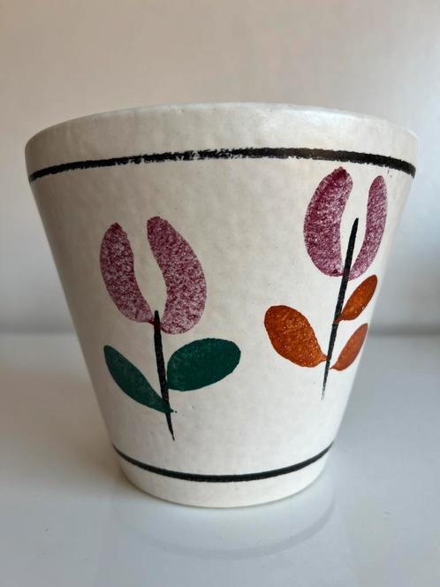 Vintage BAY Keramik W.Germany Bloempot Tulpen Ø17,5 70’s, Antiek en Kunst, Antiek | Keramiek en Aardewerk, Verzenden