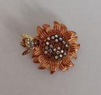 Bij op zonnebloem broche, Sieraden, Tassen en Uiterlijk, Broches, Overige materialen, Overige kleuren, Minder dan 4 cm, Nieuw