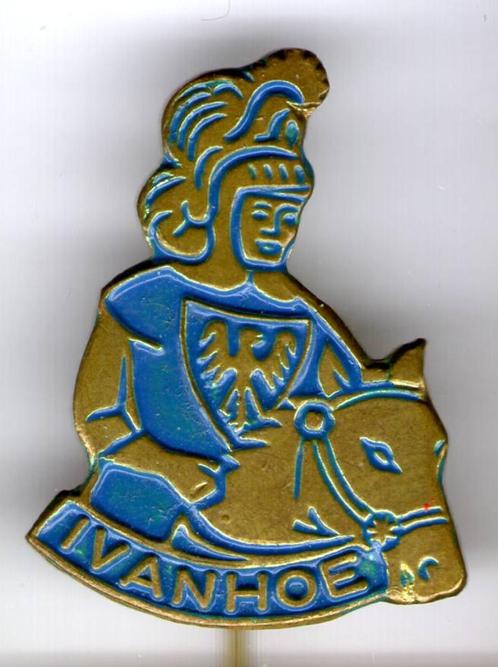 Ivanhoe blauw op koper TV/strip speldjes ( R_172 ), Verzamelen, Speldjes, Pins en Buttons, Nieuw, Speldje of Pin, Figuurtje, Verzenden