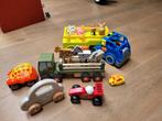 Houten auto's en boerderij truck met geluid, Kinderen en Baby's, Speelgoed | Buiten | Voertuigen en Loopfietsen, Ophalen of Verzenden