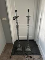 Twee tinnen ? Zilveren vloerlampen, Ophalen, Zo goed als nieuw, 150 tot 200 cm