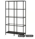 2 x VITTSJÖ stellingkast Ikea zwart met glas, Huis en Inrichting, Ophalen, Gebruikt