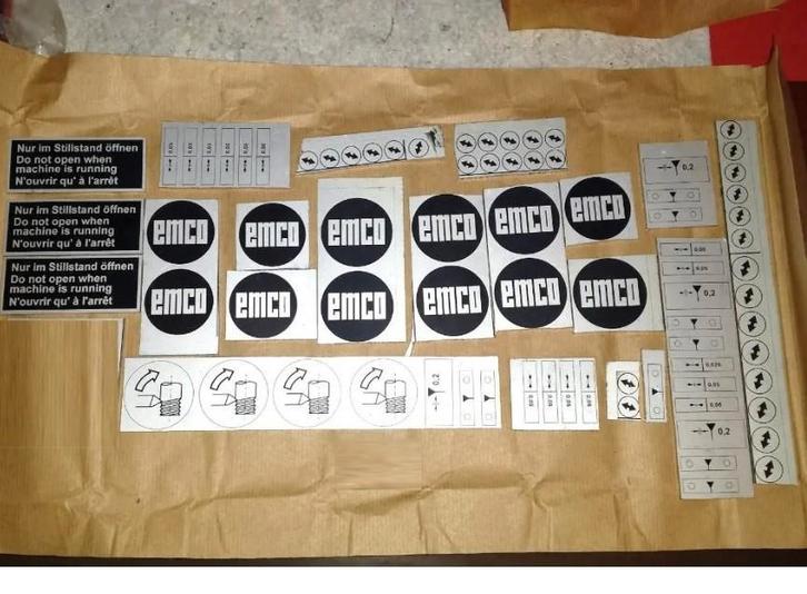 Emco Machine plaatjes. Metaal. draaibanken onderdelen, Hobby en Vrije tijd, Knutselen, Nieuw, Gereedschap of Toebehoren, Ophalen of Verzenden