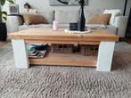 Steigerhouten salontafel met witte poot, Huis en Inrichting, Tafels | Salontafels, 50 tot 100 cm, Minder dan 50 cm, 100 tot 150 cm