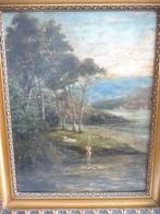 SCHILDERIJ MET LIJST GROOT 53 BIJ 43 CM DAMES BADEN IN MEER, Verzenden